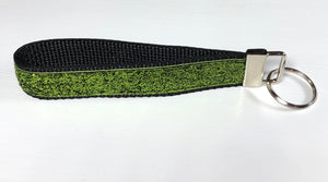 green glitter keychain wristlet