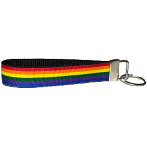 rainbow wristlet keychain