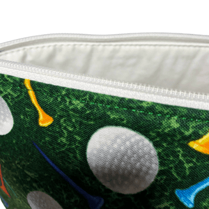 Green Golf Makeup Bag, Choice of Size