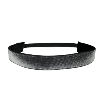 silver and black metallic headband