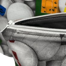 Load image into Gallery viewer, white zippered volleyball bag with gray lining 
