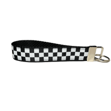 Load image into Gallery viewer, Black and White Checkerboard Keychain Wristlet
