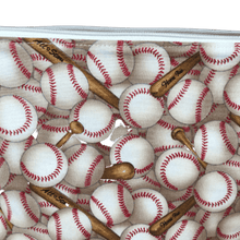 Load image into Gallery viewer, makeup bag with baseballs
