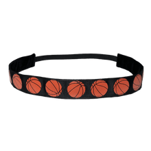 Load image into Gallery viewer, black basketball headband with sparkly basketballs
