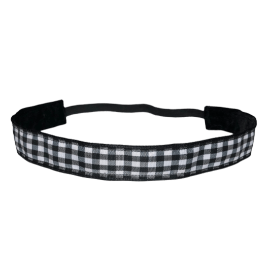 black and white plaid headband