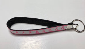 breast cancer pink ribbon keychain