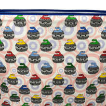 Load image into Gallery viewer, curling stone colorful fabric on zipper pouch
