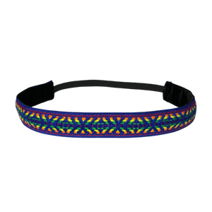 embroidered rainbow headband noslip