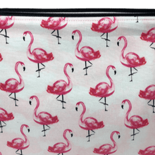 Load image into Gallery viewer, light pink fabric with hot pink flamingos
