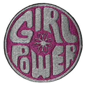 pink and white girl power patch