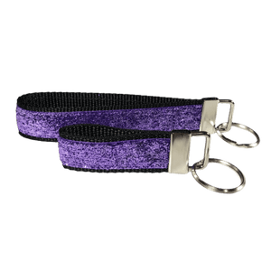 glitter purple keychain set