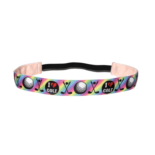 pastel i love golf headband nonslip