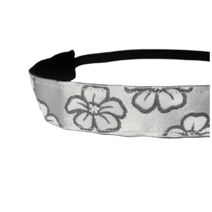 gray hibiscus nonslip headband