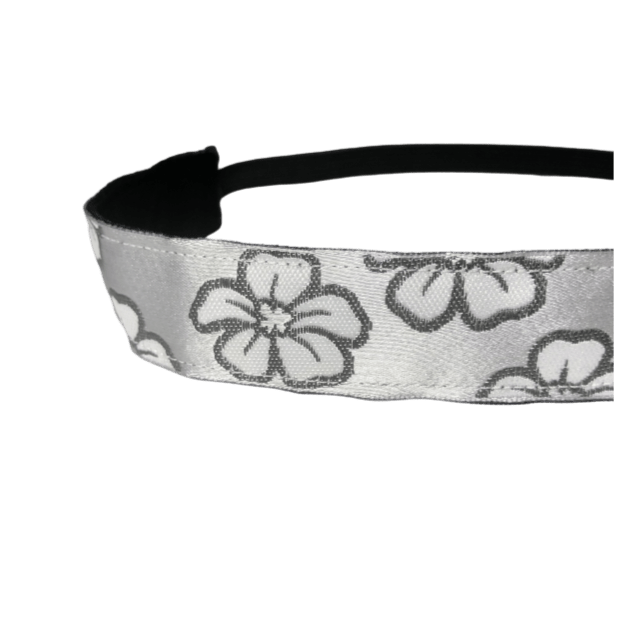 gray hibiscus nonslip headband