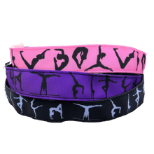 Load image into Gallery viewer, pink, purple, and black gymnast headbands
