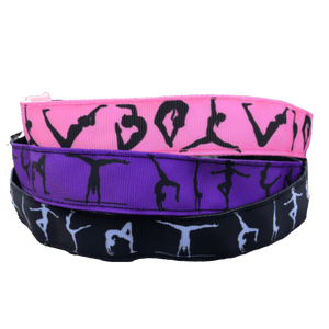 pink, purple, and black gymnast headbands
