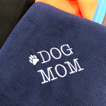 Load image into Gallery viewer, navy blue dog mom blanket

