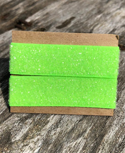 glittery neon green sleeve clip set