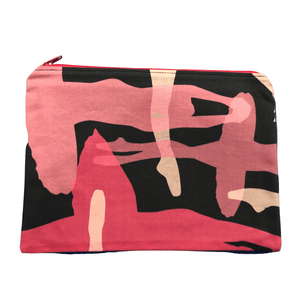 black dance pencil bag with pink, red, and cream colored ballerinas