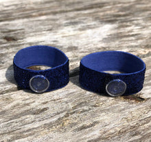 Load image into Gallery viewer, pair of navy blue sparkly sleeve clips
