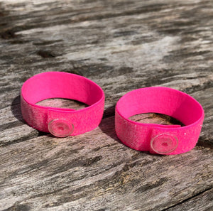 pair of two sparkly pink sleeve clips