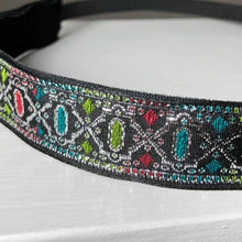 Load image into Gallery viewer, black and Silver metallic headband
