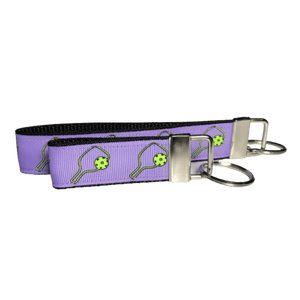 purple pickleball keychain set