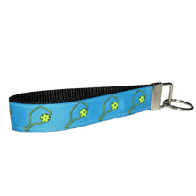 Load image into Gallery viewer, teal pickleball wrist keychain
