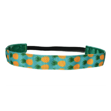 Load image into Gallery viewer, light blue headband with pineapples
