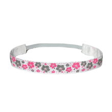 Load image into Gallery viewer, white, gray, and pink hibiscus headband
