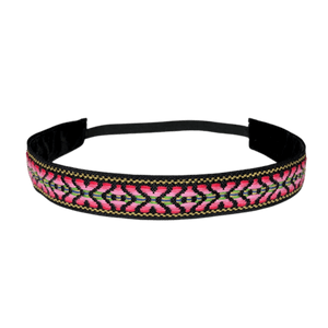 pink embroidered headband nonslip