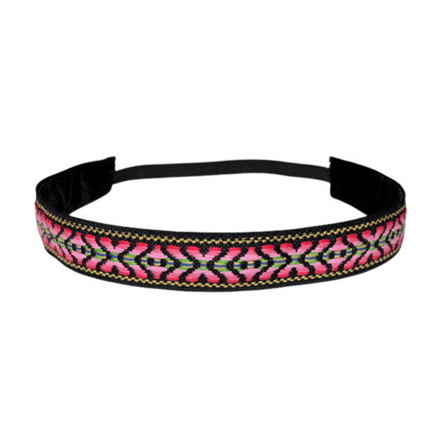 pink embroidered headband nonslip
