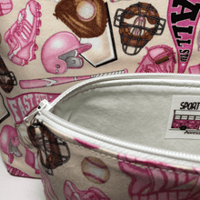 Load image into Gallery viewer, Pink Softball Makeup Bags
