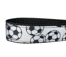 Load image into Gallery viewer, black and white soccer keychain
