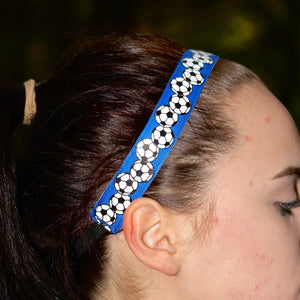 blue soccer headband