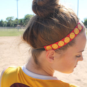 red softball headband