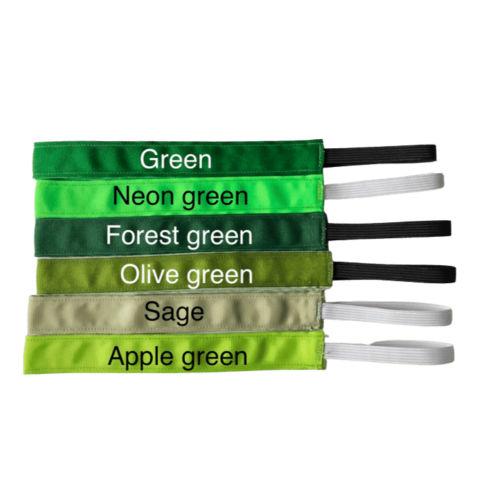 color chart of green solid colored headbands
