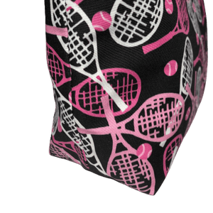 pink and black tennis makeup bag