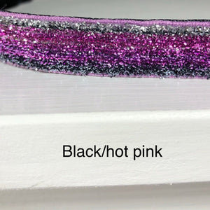 thin pink glitter headband