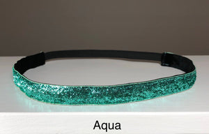thin aqua glitter headband