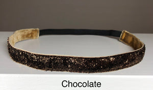 chocolate glitter headband