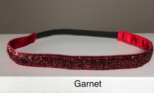 red thin glitter headband