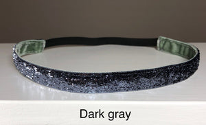 thin glitter headband gray