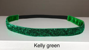 thin glitter headband green