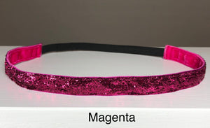 magenta thin glitter headband