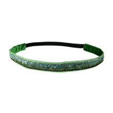 Load image into Gallery viewer, thin glittery green headband

