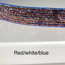 Load image into Gallery viewer, red white and blue glitter headbands
