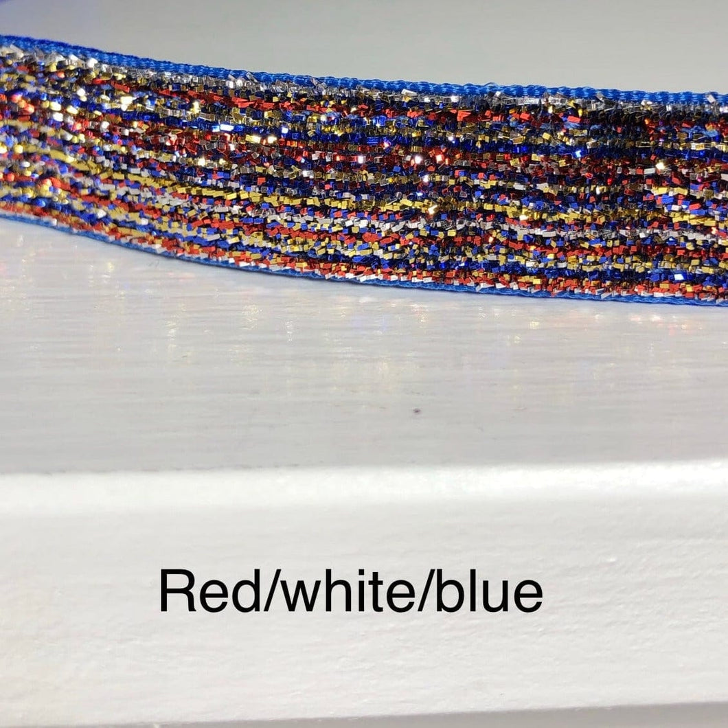 red white and blue glitter headbands