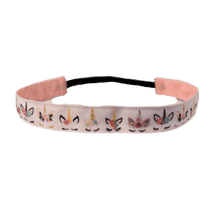Load image into Gallery viewer, unicorn headband with flowers by uniorn ears
