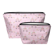Load image into Gallery viewer, pink unicorn makeup bag set of two
